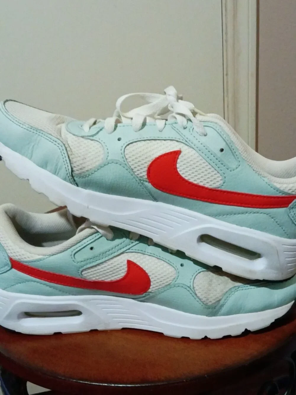 Nike Air Max SC SE Womens Size 9.5 White Blue Athletic Running Shoes Sneakers